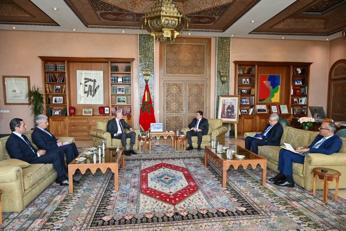 DiplomaciaM's tweet photo. El Sr. Nasser Bourita se ha reunido con su homólogo libanés, Sr. Youssef Raggi. Las conversaciones han versado sobre la situación actual y las perspectivas de las relaciones bilaterales, así como sobre las vías para desarrollarlas y reforzar la cooperación en diversos ámbitos https://t.co/Oa7dQCndgy