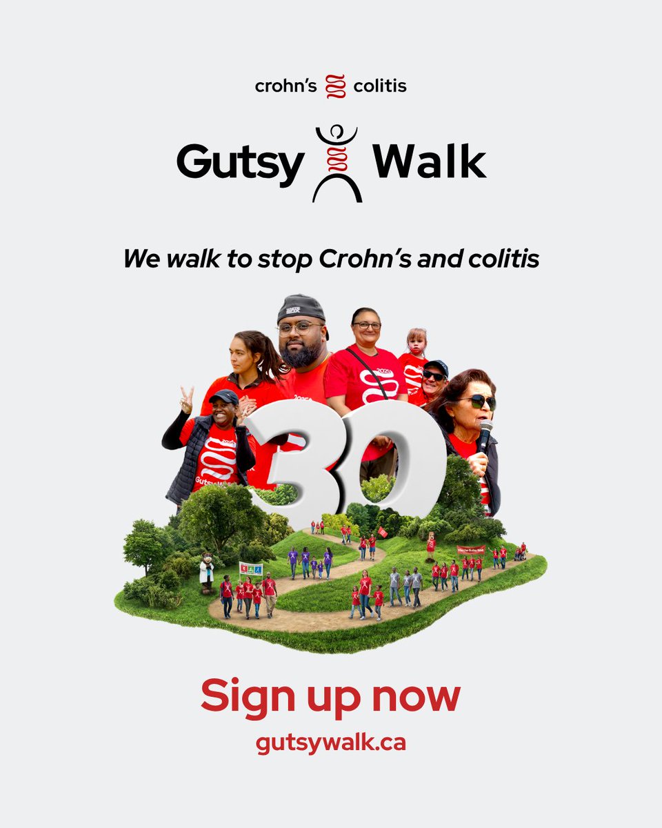 CTVYVRCommunity's tweet photo. Walk for hope. Walk for progress. Walk for a cure. Join the #GutsyWalk on June 7th and support Canadians living with Crohn's and colitis. Every step counts!

More info: https://t.co/JrCJK1GYE8 https://t.co/PHUB1JUW50