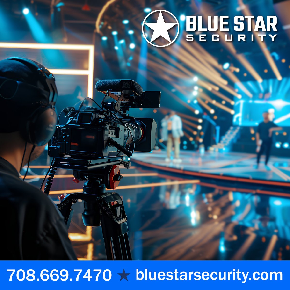 BluStarSecurity's tweet photo. Blue Star Security provides law enforcement-led production security, including access control, risk monitoring, and on-set officer support. Customized strategies protect cast, crew, and equipment while maintaining smooth operations. 

Learn more at https://t.co/6tLphd65EX https://t.co/GehIUgsVyF