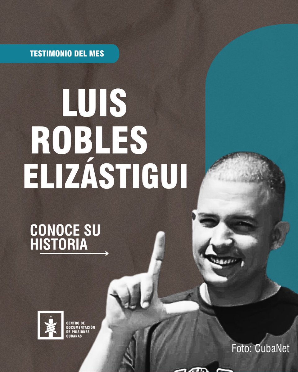 docubprisiones's tweet photo. 🗣️ “Usaron mi salud como método de castigo”.

El exprisionero político cubano Luis Robles Elizástigui relata al Centro de Documentación de Prisiones Cubanas las torturas, humillaciones, condiciones inhumanas y negación de atención médica que sufrió durante sus más de cuatro años en prisión por manifestarse pacíficamente en Cuba.

La entrevista, publicada primero en @diariodecuba, puede leerse aquí 🔗 https://t.co/Ggh9KPGK9O

1/2

#MirenLasPrisionesDeCuba