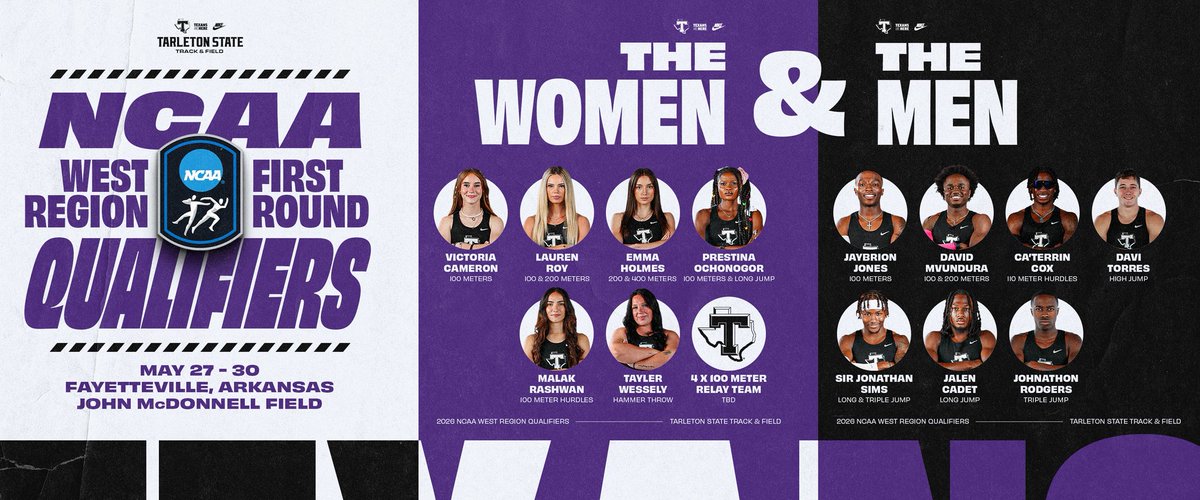TarletonXCTrack's tweet photo. Record-Breaking 1️⃣5️⃣ Texans heading to the NCAA West First Rounds next week 😤🤠

Read Full Story - https://t.co/83zNOClbAa https://t.co/jb6jEeZNkq