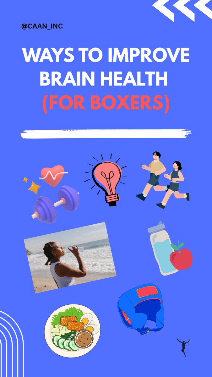 CAAN_Inc's tweet photo. Ways boxer's and combat athletes can improve their brain health 💪🏽🌟✔️🥗

What's your go-to wellness hack? 

#brainhealth #advocate #wellness #athlete #boxingtraining #fyp #conditiontrainging https://t.co/OdF55SXGij