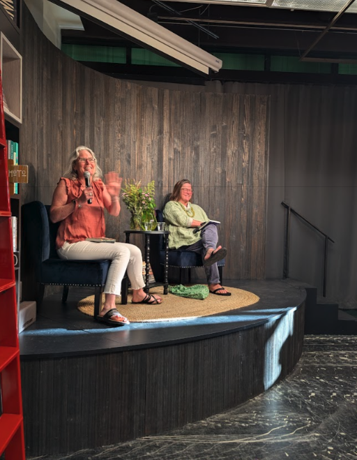 AdairWriter's tweet photo. Thank you for a great event last night. Karen Nelson discussing her new book and how she always starts with "landscape" as part of her creative process. Great to see Pam Houston, one of my favorite writing teachers!

@Keplers @sibylline_press @writingxwriters https://t.co/juw3XmIh2N