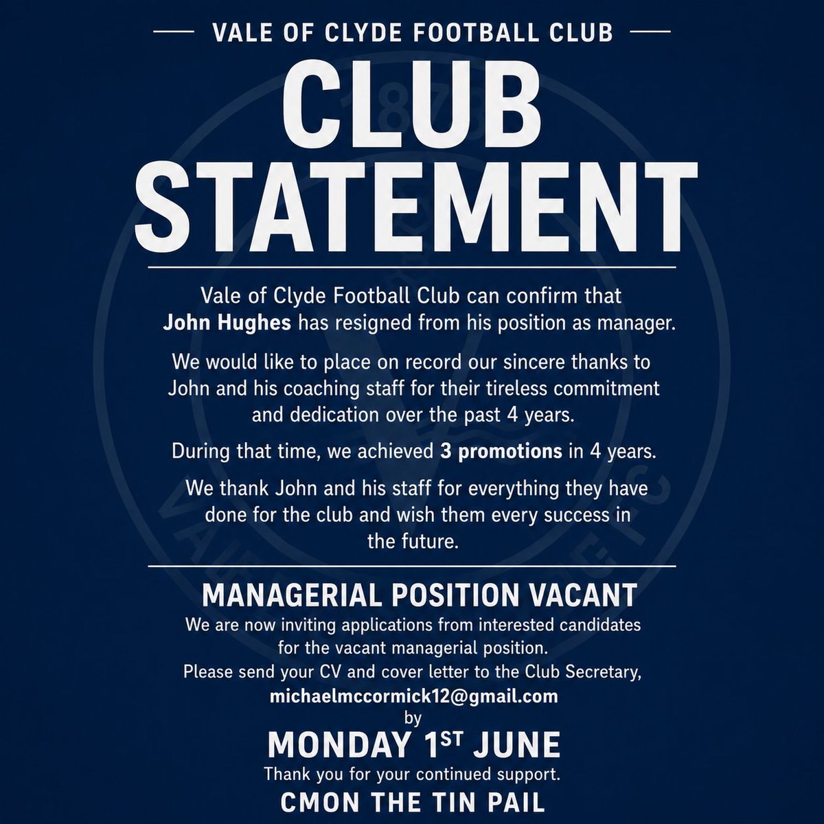 Vale of Clyde FC tweet media