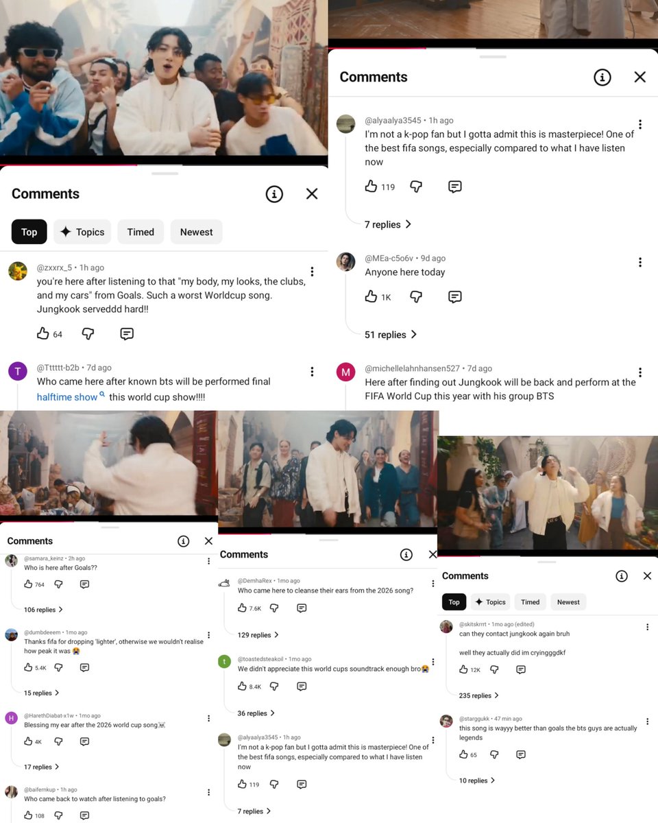 baesggukie's tweet photo. dreamers getting praised on youtube again, oh jungkook you literally made a masterpiece😭 https://t.co/RdQXA9RSZb