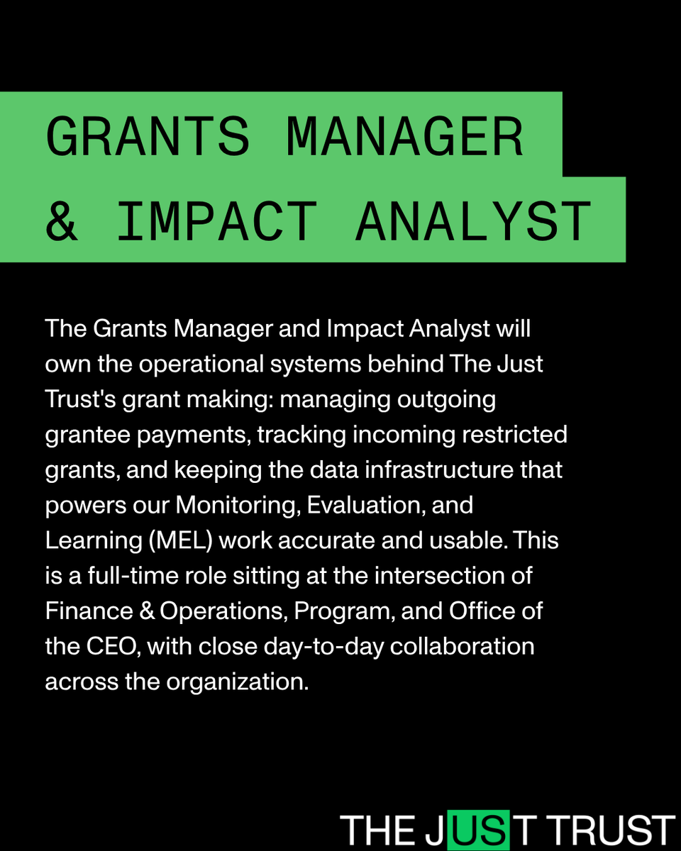 thejusttrust's tweet photo. The Just Trust is hiring a Grants Manager &amp; Impact Analyst.

Our mission is to ensure that the next chapter of justice reform in America is able to make progress through the shifting tides of politics and culture.

To learn more: https://t.co/odoMviJP9u https://t.co/UBf7G38SOG