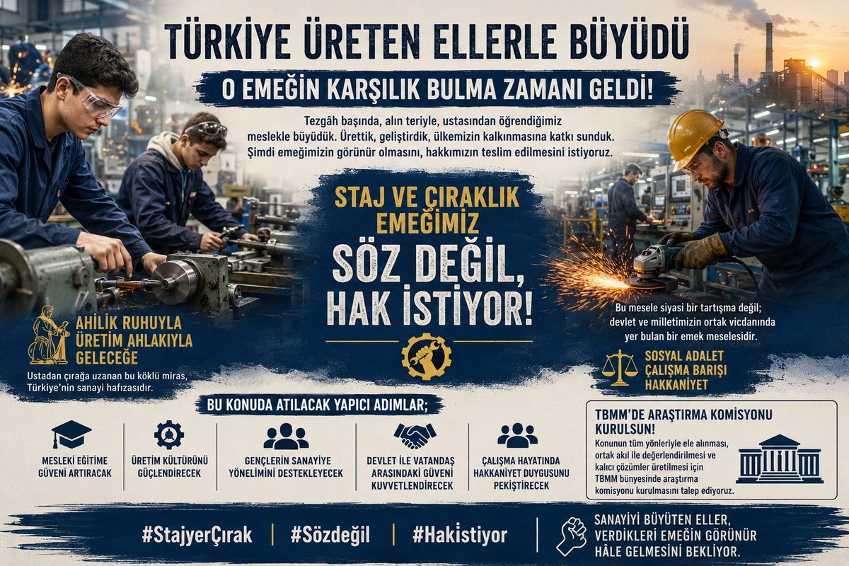STAJ VE ÇIRAKLIK SİGORTASI MAĞDURLARI FEDERASYONU tweet media