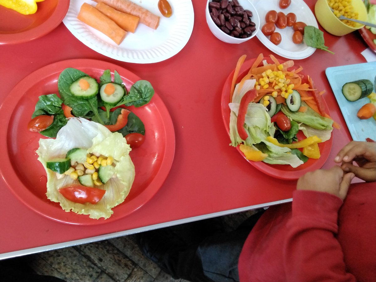 LeighPrimary's tweet photo. We loved seeing how creative everyone got with their salads during our Reception workshop. So many colourful and healthy creations! #memorymakers #lifelonglearners @startwellbham @LeighPrimaryHT https://t.co/A4ZIAFsC74