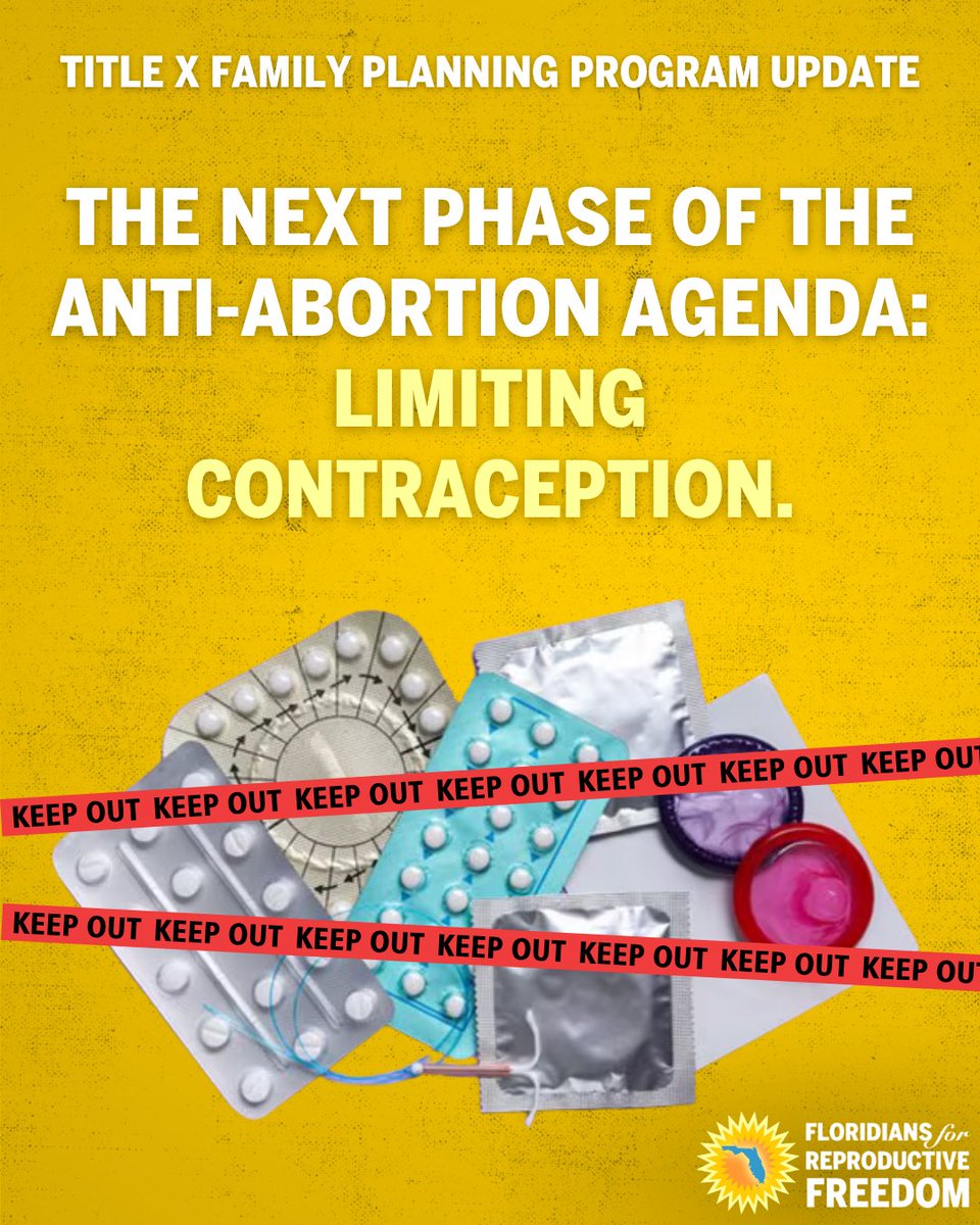 FLReproFreedom's tweet photo. For millions, Title X makes reproductive health care possible. Shifting the program away from contraception cuts people off from needed care and makes it harder to get the options they deserve. https://t.co/ukh4UY5qSt