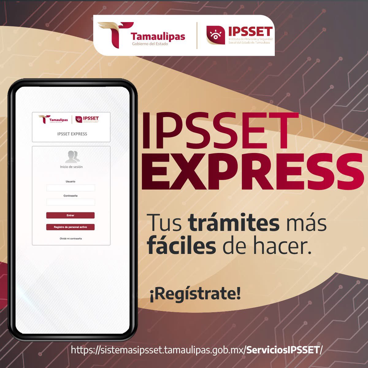 IPSSET_TAM's tweet photo. 💻Ingresa a #IPSSETEXPRESS, evita el traslado a ventanilla y tiempo de espera.
https://t.co/jKvm7cjrqW
📌Todos los trámites en este Instituto son gratuitos
🤝🏻#IPSSETCuidadeti #Tamaulipas #CdVictoria #NuevoLaredo #Reynosa #Matamoros #Tampico https://t.co/oRsI0LQk1P