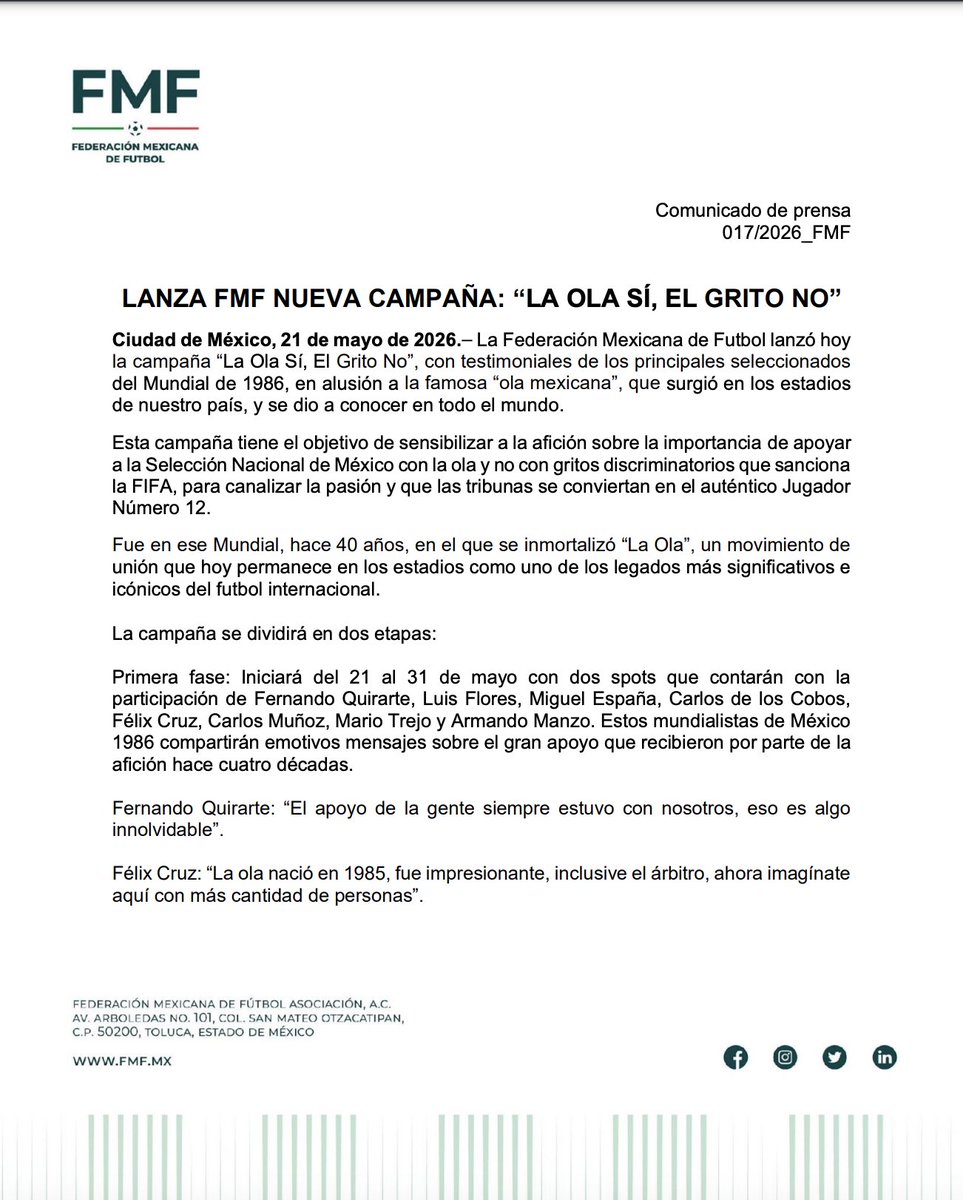 Federación Mexicana de Futbol tweet media