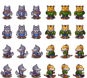 1．RPGツクールで32x32のキャラチップを作ってて 2．ツクールMVが出