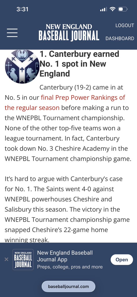 Canterbury Baseball tweet media
