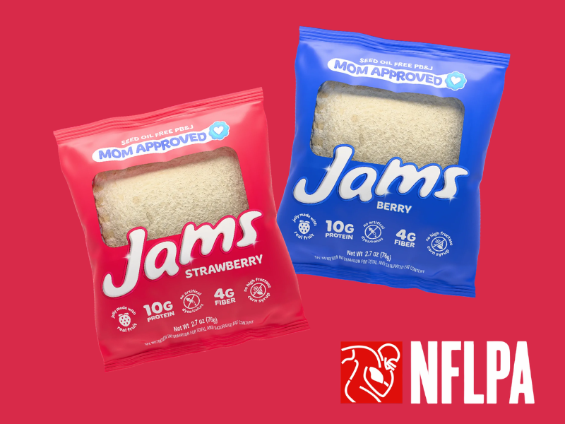 cpgwire's tweet photo. Jams just announced a landmark licensing partnership with the NFL Players Association. As of today, Jams and the NFLPA are beginning work on what they deem the “Perfect PB&J”, which will be available in retail later this year.

The partnership establishes Jams as the go-to snack for NFL players throughout training camp and on game days.

According to a report from The New York Times in 2024, NFL franchises were going through more than 3,600 PB&Js per week.

Several NFL players, including JJ Watt and Caleb Williams, are investors in Jams.