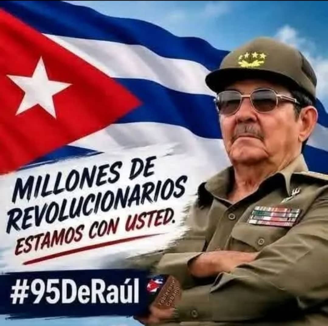 IsabelCard95128's tweet photo. Millones de Revolucionarios Estamos con usted.
#95DeRaúl @GobiernoCuba @gpppmatanzas @AsambleaCuba @PartidoPCC @almenares_luis @CaridadPoey @anisleyfuentes1 @mariofsabines @InesMChapman @BXCuba @DrLeonardoRR @FelixmSuarez @GHNordelo5 @LetyDQba https://t.co/QicBIjfAQA