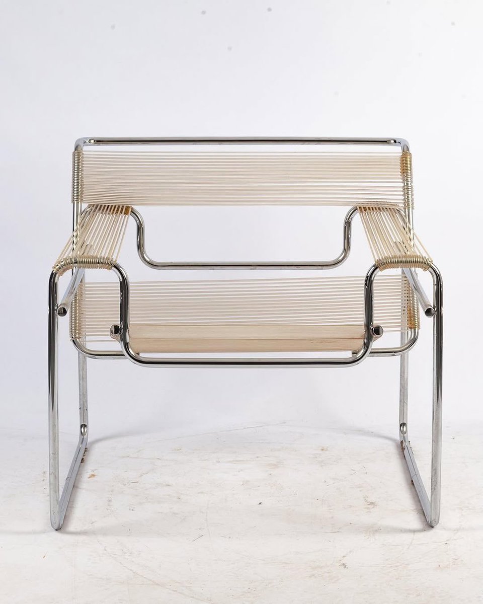 interiorsuckerr's tweet photo. Wassily Chair with Spaghetti Seat by Marcel Breuer for Knoll International, 1970's. https://t.co/yVafz5FDRX