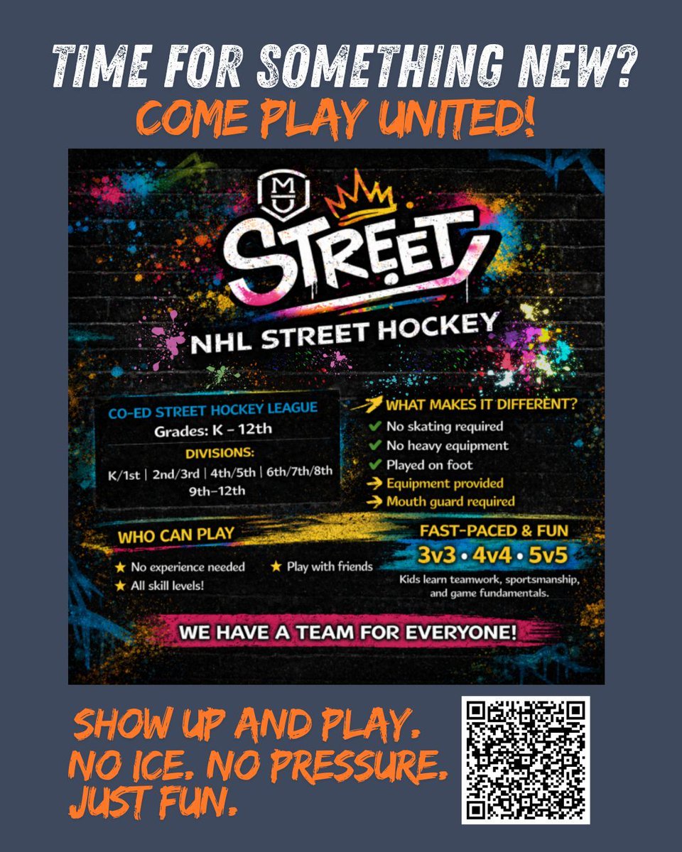 MillardUnited's tweet photo. Something new? Let's get STARTED🏒
All you have to do is show up in your jersey and tennis shoes and have FUN! Equipment needed to play will be provided during skills training and games. 
Let's do this! Sign up to get in on the action: https://t.co/XKXlVlJigy https://t.co/0yND8qaGg9
