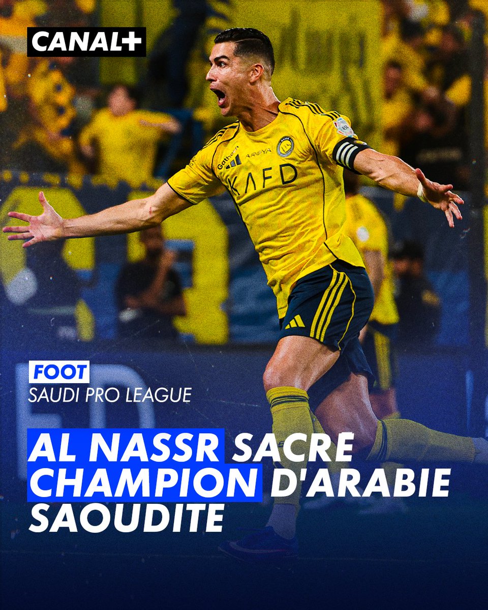 cplussportafr's tweet photo. Al Nassr est champion de Saudi Pro League après une victoire (4-1) portée par Sadio Mané 🇸🇳, Kingsley Coman et un doublé de Cristiano Ronaldo ⚽️ 🏆 https://t.co/aSse4CUaXg