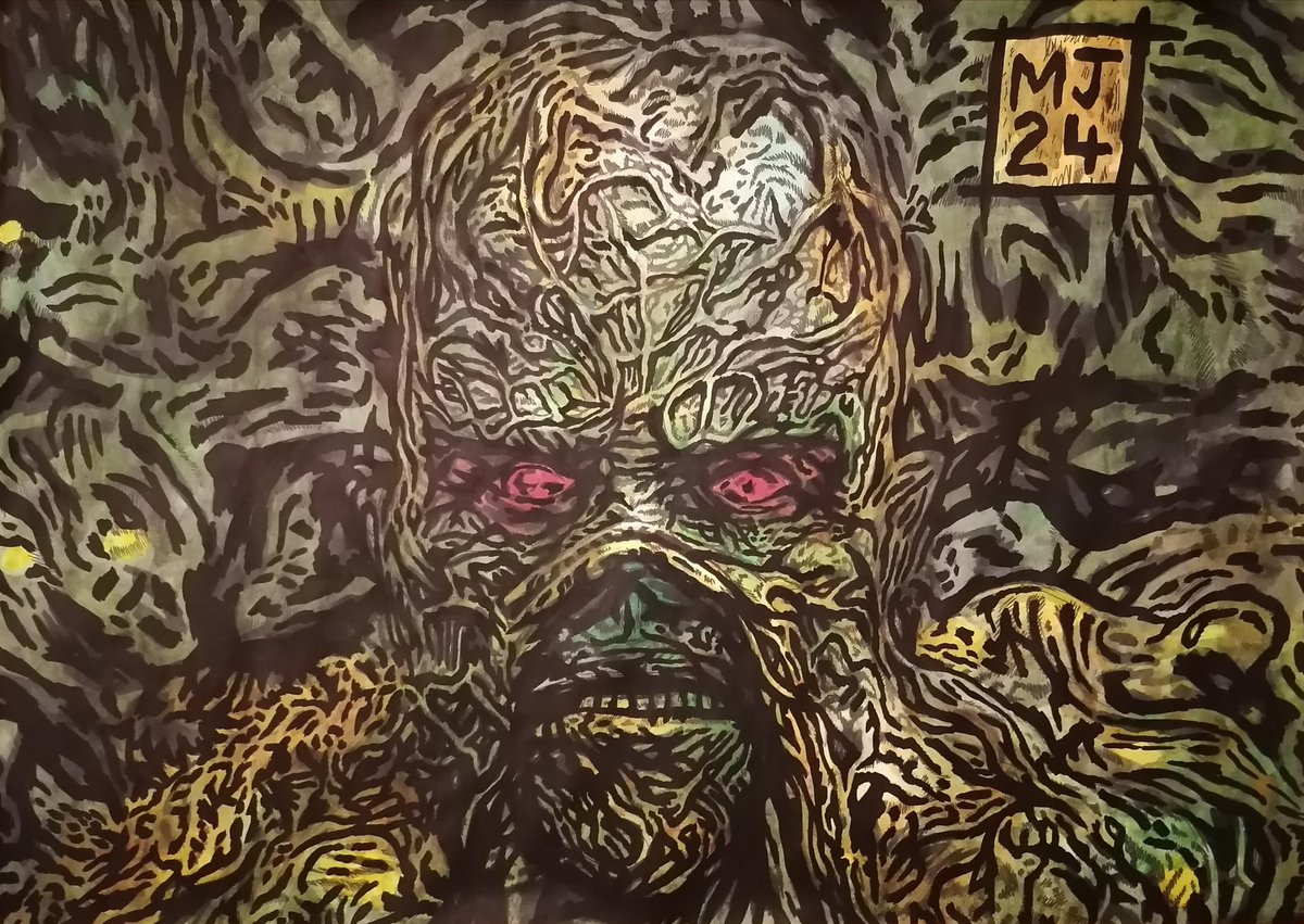 docwestlake1984's tweet photo. A mixed media illustration of Swamp Thing, also known as Alec Holland. #swampthing #swampthing2 #returnofswampthing #swampthingcomics #swampthingedit #alecholland #alanmoore #graphicnovel #graphicnovels #graphicnovelart #dc #dccomics #dcmovies #dccinematicuniverse #comic #comics https://t.co/ddzS7Azpem