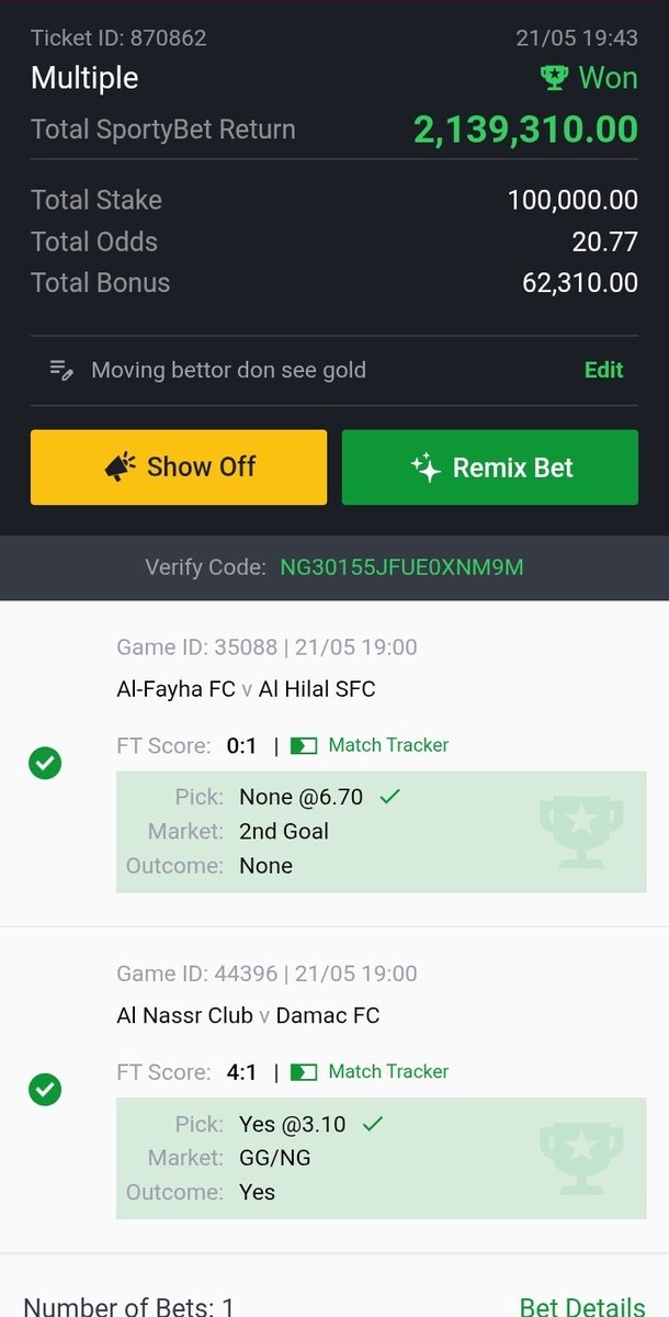 Positivity_onl's tweet photo. A moving bettor would always meet his luck😎 https://t.co/e76yywmAFs