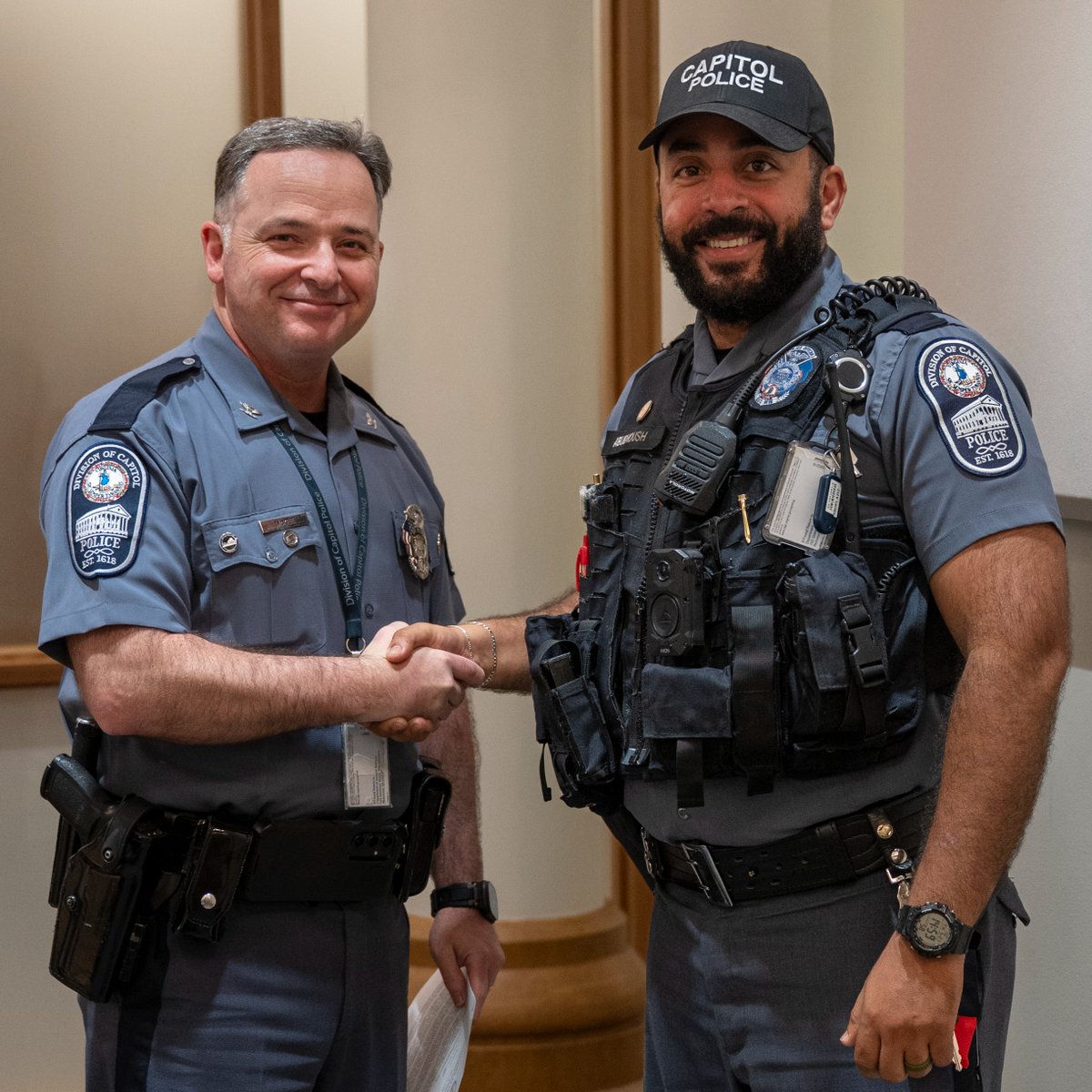 VaCapitolPolice's tweet photo. Officer Abughoush is our 2026 Employee of the Second Quarter! He is a dependable officer who provides extraordinary service to the public and is a team-first officer that routinely assists trainees in feeling more confident in patrol operations. Congratulations and great job! https://t.co/uZmTFZ0tj3
