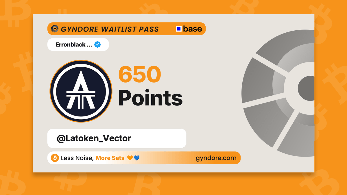 Latoken_Vector's tweet photo. Secured my spot on the @Gyndore waitlist.

Already stacking. It pays to be early.

Join now &amp; claim your points → https://t.co/UkaTqiLxBP https://t.co/Ux2Dn1WsNf