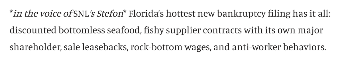 EmDiVito's tweet photo. time to bring back my and @ENPancotti's greatest piece of writing ever -- our 2024 substack about the red lobster bankruptcy announcement: https://t.co/gs8giptMKn