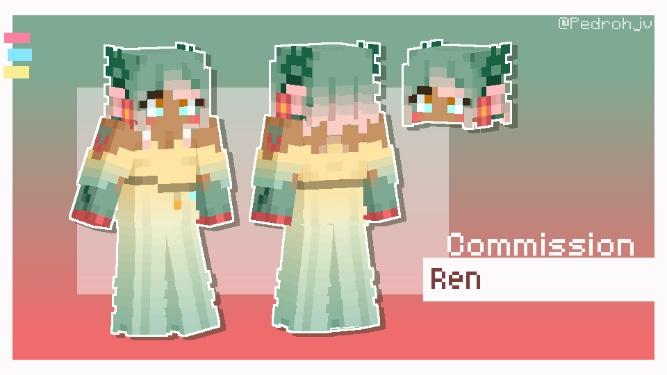 Pedrohjv's tweet photo. ✨A Minecraft Skin commission I did for @florenstry  
It was very nice to work their design into a skin.
Thanks so much for the #VGenComm ! https://t.co/oNuXI5mspK