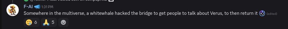 F0rkedNft's tweet photo. Everyone knows that @VerusCoin bridge got hacked a few days ago.  

I posted the discord message as a way to laugh at myself yesterday. Well it seems like we live in the right universe!

4052 ETH returned! https://t.co/nT8eQzlKqu