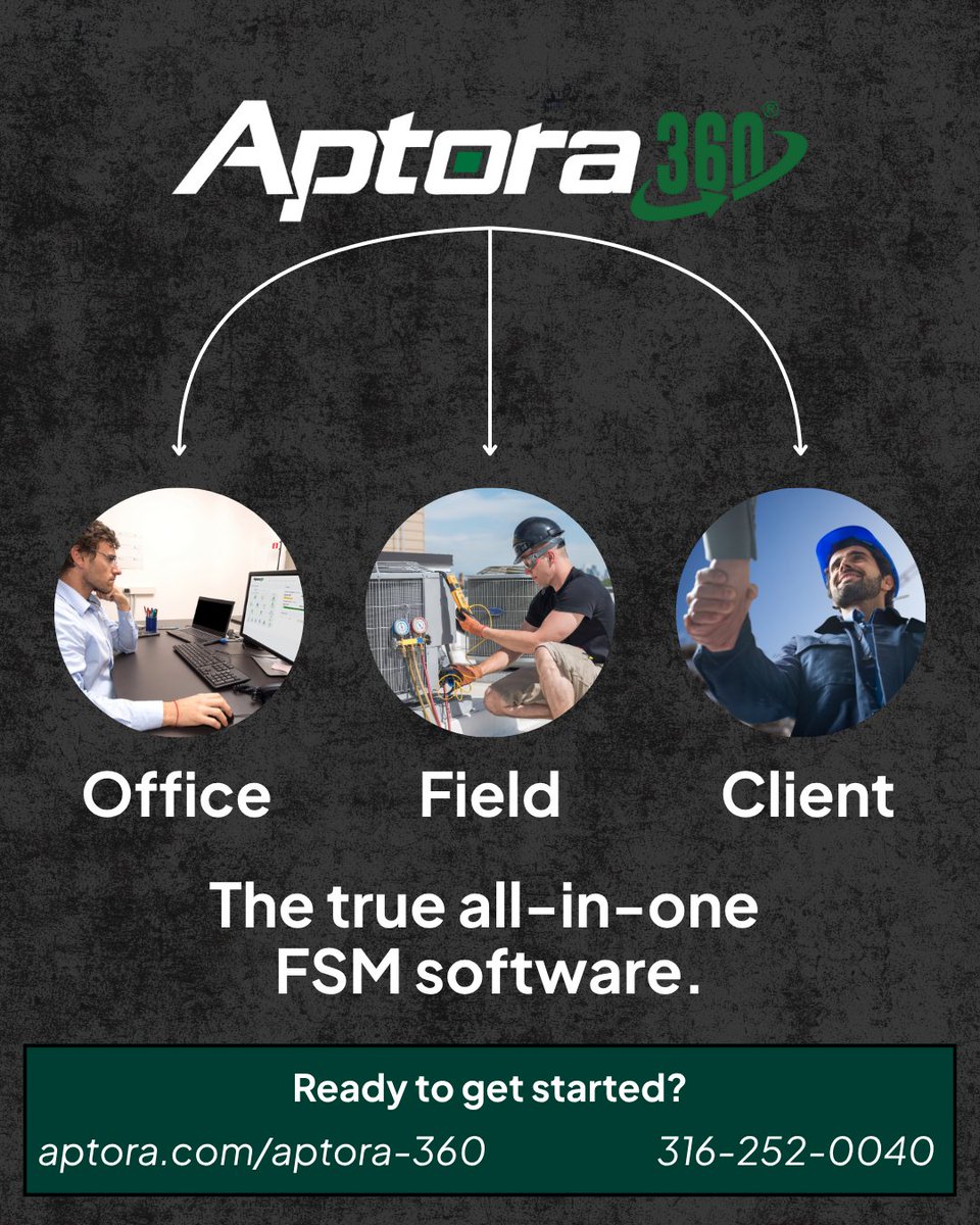 AptoraCorp's tweet photo. One software, every aspect of your contracting business managed!

Click the link below or give us a call at (316) 252-0040.
https://t.co/oTITprxQgg

#Aptora #Aptora360 #FieldServiceManagement #Contracting https://t.co/ONRF3PWzHX