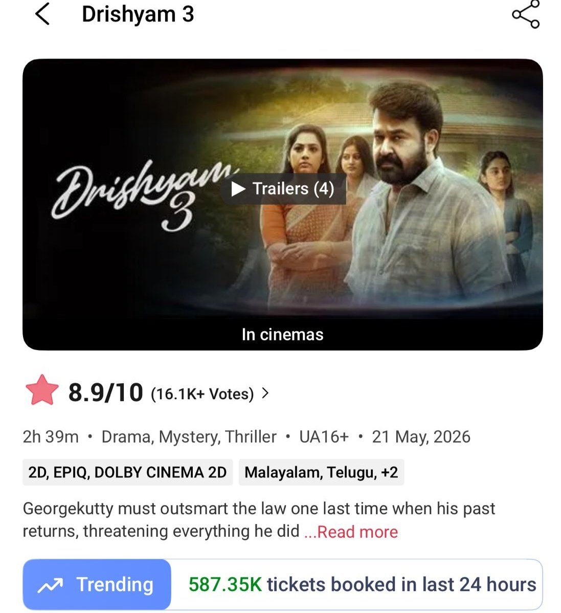 JaseelMhd_GOAT's tweet photo. HIGHEST EVER DAY 1 BY MILES 🔥🔥🔥

#Drishyam3 RAMPU🥵🥵💥💥 https://t.co/yIP3hTMlU2