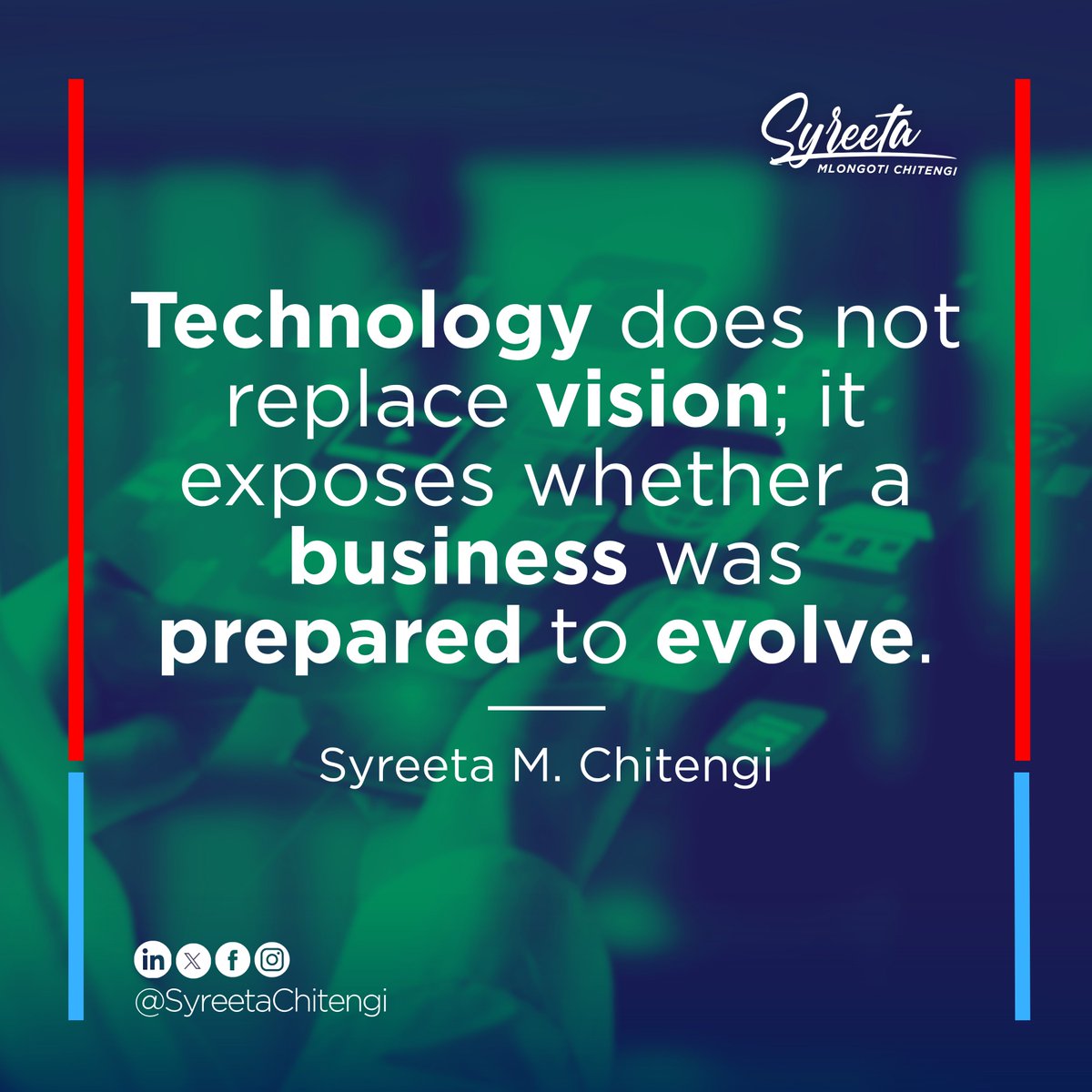 SyreetaChitengi's tweet photo. Many organisations invest in digital tools expecting instant growth, but technology is most effective when supported by clear vision, strong systems, skilled teams, and a willingness to evolve.

#Innovation #BusinessDevelopment #DigitalTransformation https://t.co/TZZRBZAtjE