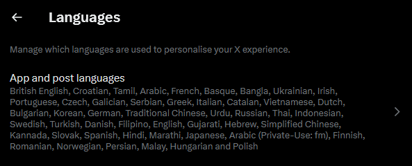 shpeurf's tweet photo. the state of my twitter settings right now just to get rid of the bazillion gr0k auto translations https://t.co/SgriiXVZ9n