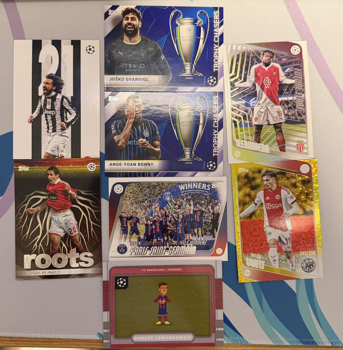 Pacccmaan's tweet photo. Relatively new to collecting sports cards, are any of these worth anything? https://t.co/MAnycsNbwt