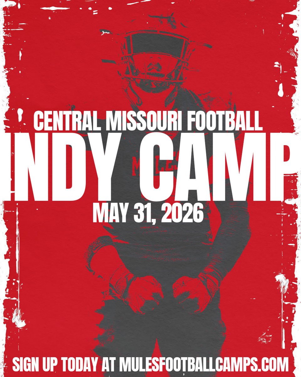 UCMFootballTeam's tweet photo. Don’t miss your chance to be at our Indy Camp on May 31. To sign up, please go to https://t.co/XhaRo47zJQ. We look forward to seeing you there! https://t.co/VvAVe6OBX8
