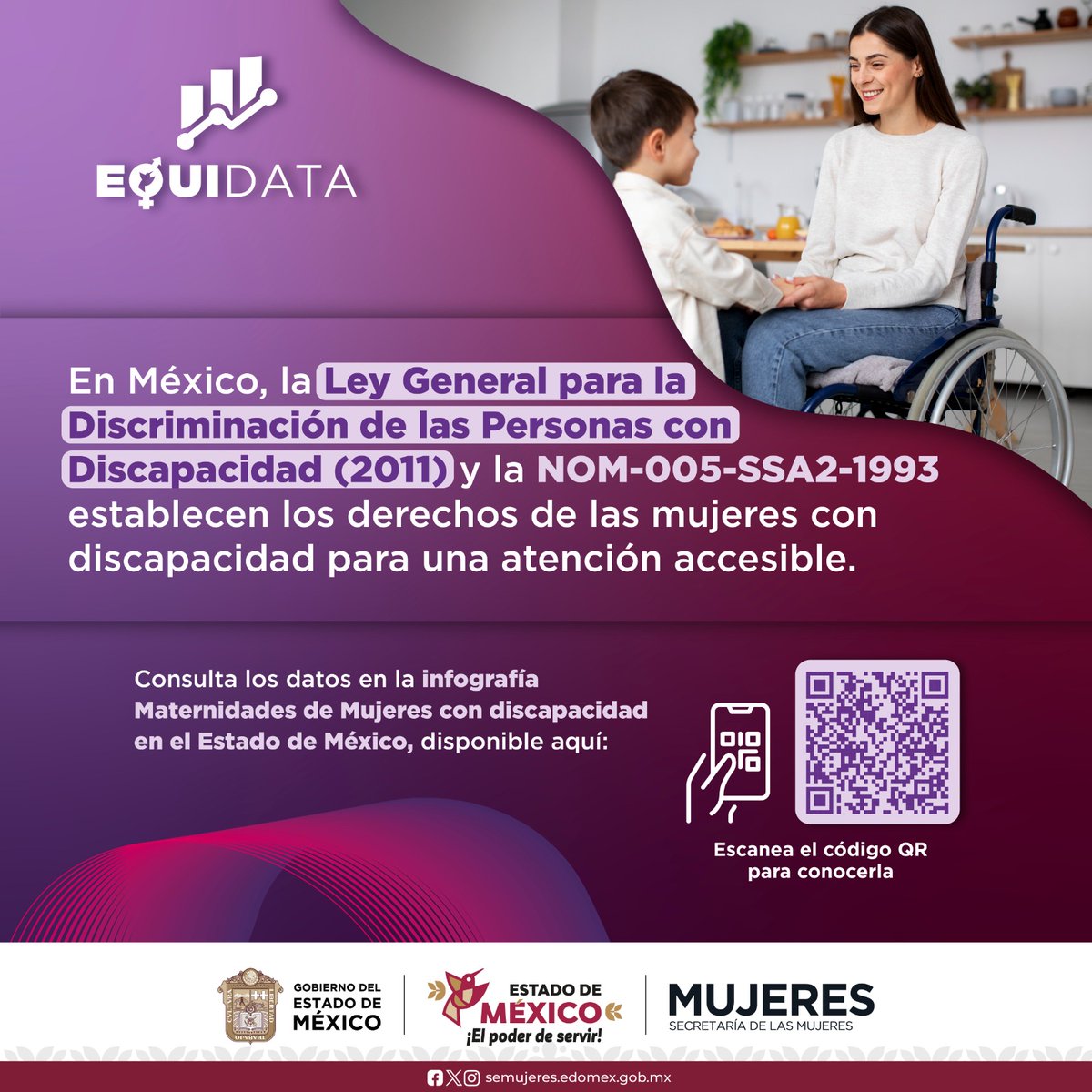 SeMujeresEdomex's tweet photo. La inclusión también es garantizar derechos y oportunidades para las personas con discapacidad.

📊📈Conoce más sobre la Ley General para la Inclusión de las Personas con Discapacidad en #EquiData de la #SeMujeres: https://t.co/BdCZUZT3G6
#ElPoderDeServir @esthercoacalco https://t.co/n8ye8uFit9