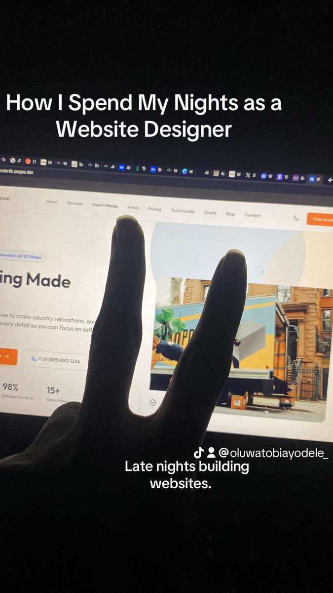 OluwatobiAyoo's tweet photo. Most people sleep at night… I build websites 🌙💻”
#webdesigner #wordpress #website #webdesign #freelancer #smallbusiness #wordpressdesigner #uiux #graphicdesigner #tiktokcreator https://t.co/t6HV3jGJ9G