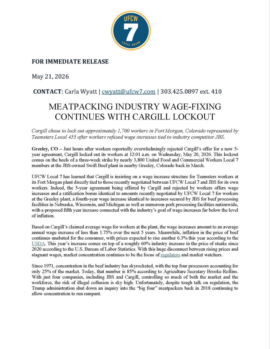 UFCW Local 7 tweet media