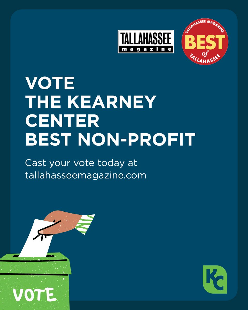 KearneyCenter's tweet photo. Your vote counts! Help The Kearney Center earn a spot as a Best Non-Profit in Tallahassee Magazine’s 2026 Best of Tallahassee. 

We work to support individuals experiencing homelessness in our community. Your vote helps us to keep having that impact. https://t.co/Me2BQGJb2S