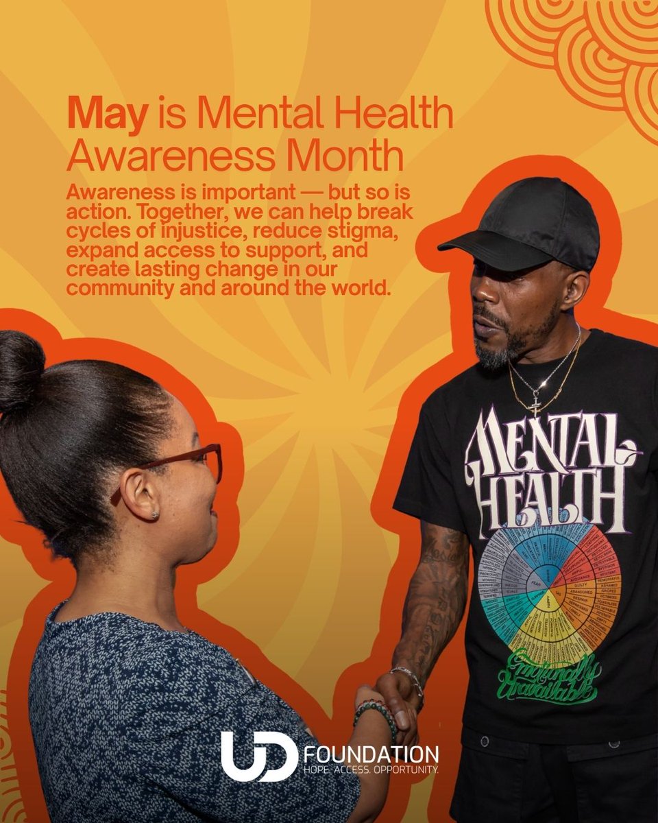 UD_Foundation's tweet photo. You can be part of the change by checking in on others in your community, volunteering your time, donating to support mental health programs, and helping create spaces where people feel safe being heard and supported.

#UDCares #HopeAccessOpportunity #MentalHealth #Community https://t.co/9hEd6XrZ29