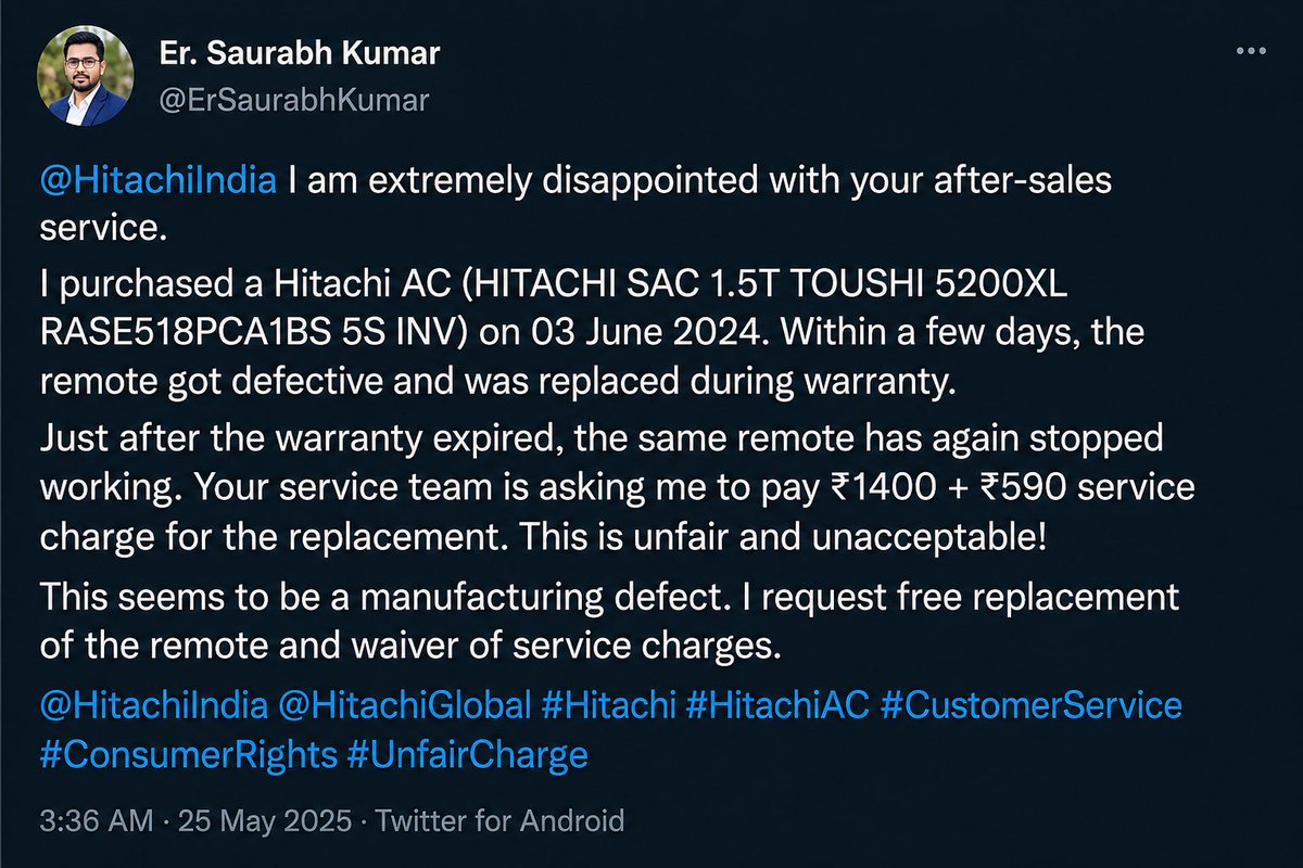 SaurabhKumar35's tweet photo. @Hitachi https://t.co/TW5AWIG02n