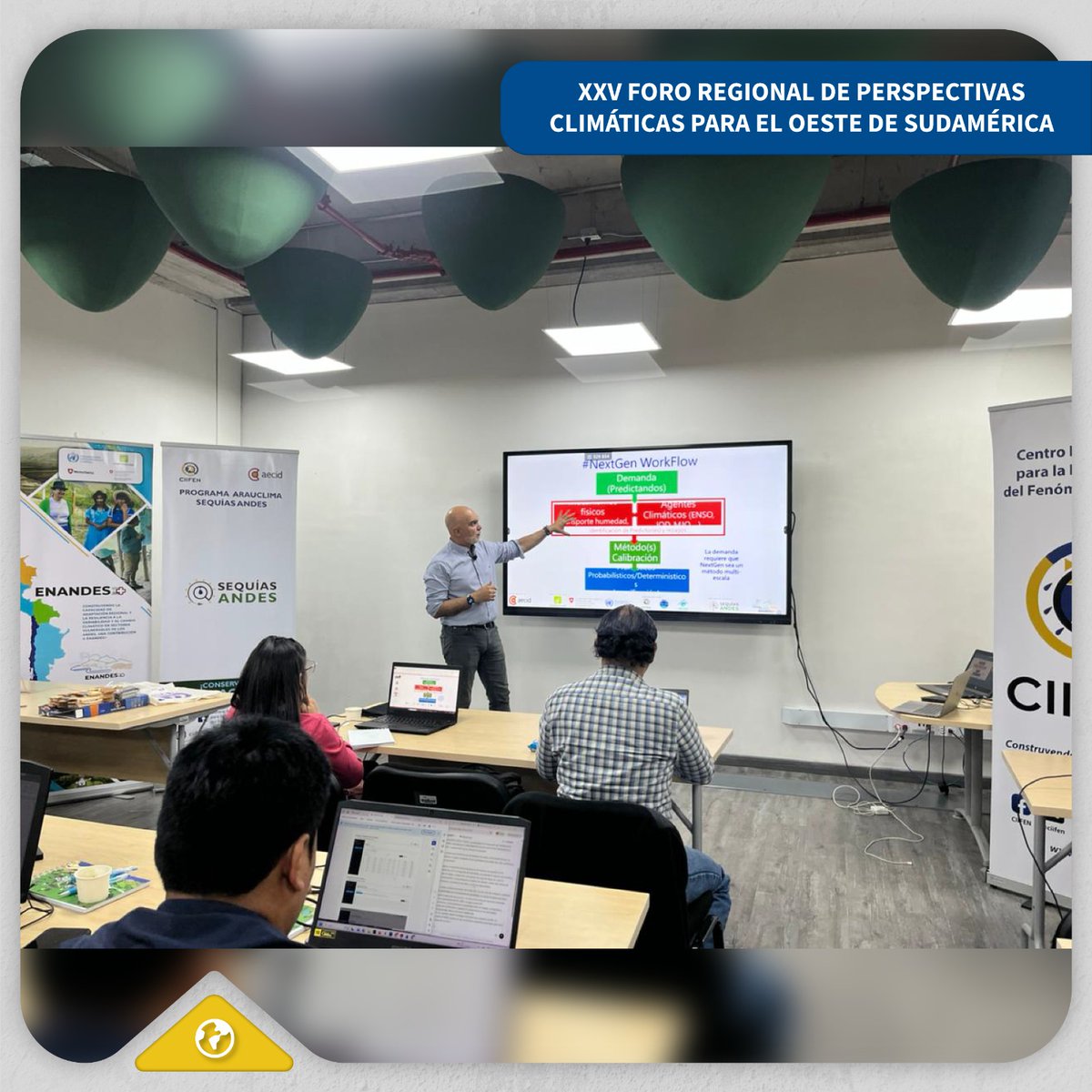 ciifen's tweet photo. En el taller NextGen, como parte del XXV Foro Regional de Perspectivas Climáticas para el Oeste de Sudamérica, especialistas fortalecieron capacidades en el uso de CPT para generar y evaluar pronósticos probabilísticos de sequía, combinando teoría, práctica y análisis aplicado. https://t.co/ncvQledOGm