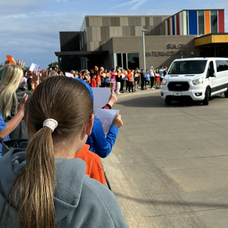 SolonCSD's tweet photo. SIS enjoy a fun little send off for our State Track team today!! Go, Spartans!! https://t.co/kO0tSUJ3ta