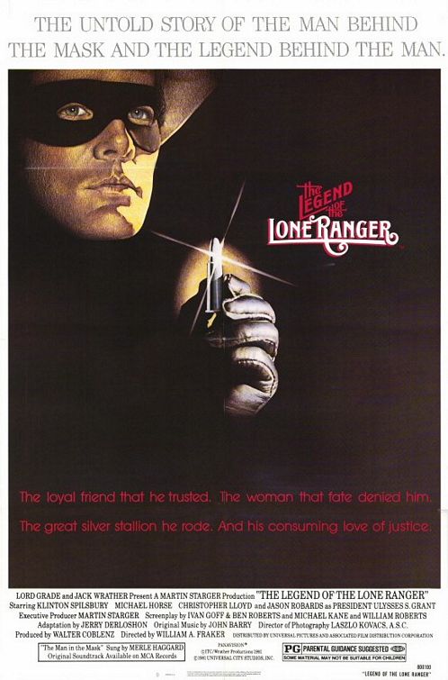 cascadeflicks's tweet photo. Today a left-for-dead lawman befriends a Comanche warrior, dons a white steed &amp; black mask &amp; sets out to avenge the death of his brother in 1981's "The Legend of the Lone Ranger," featuring Klinton Spilsbury, Christopher Lloyd &amp; Jason Robards. #45thanniversary #FlashbackFriday https://t.co/oMJl8On8Zx