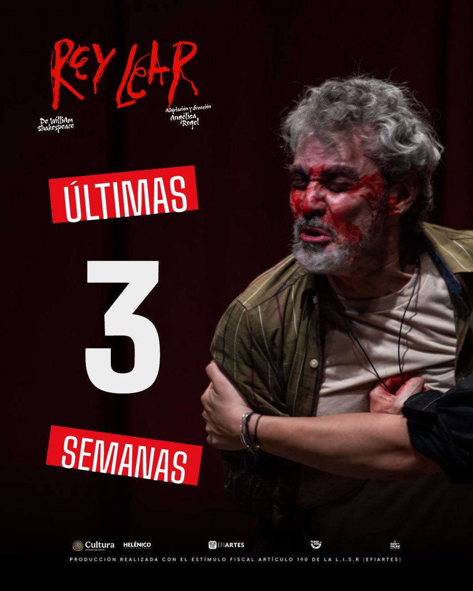 reylearteatro's tweet photo. #ReyLear entra en sus últimas 3 semanas en el @Helenico Una puesta en escena intensa, feroz y profundamente humana, bajo la dirección de Angélica Rogel.
JUE y VIE 20:00H
SÁB 19:00H
DOM 18:00H
🎟️ https://t.co/ZwUFbxboeN https://t.co/TgxJc4pfqM