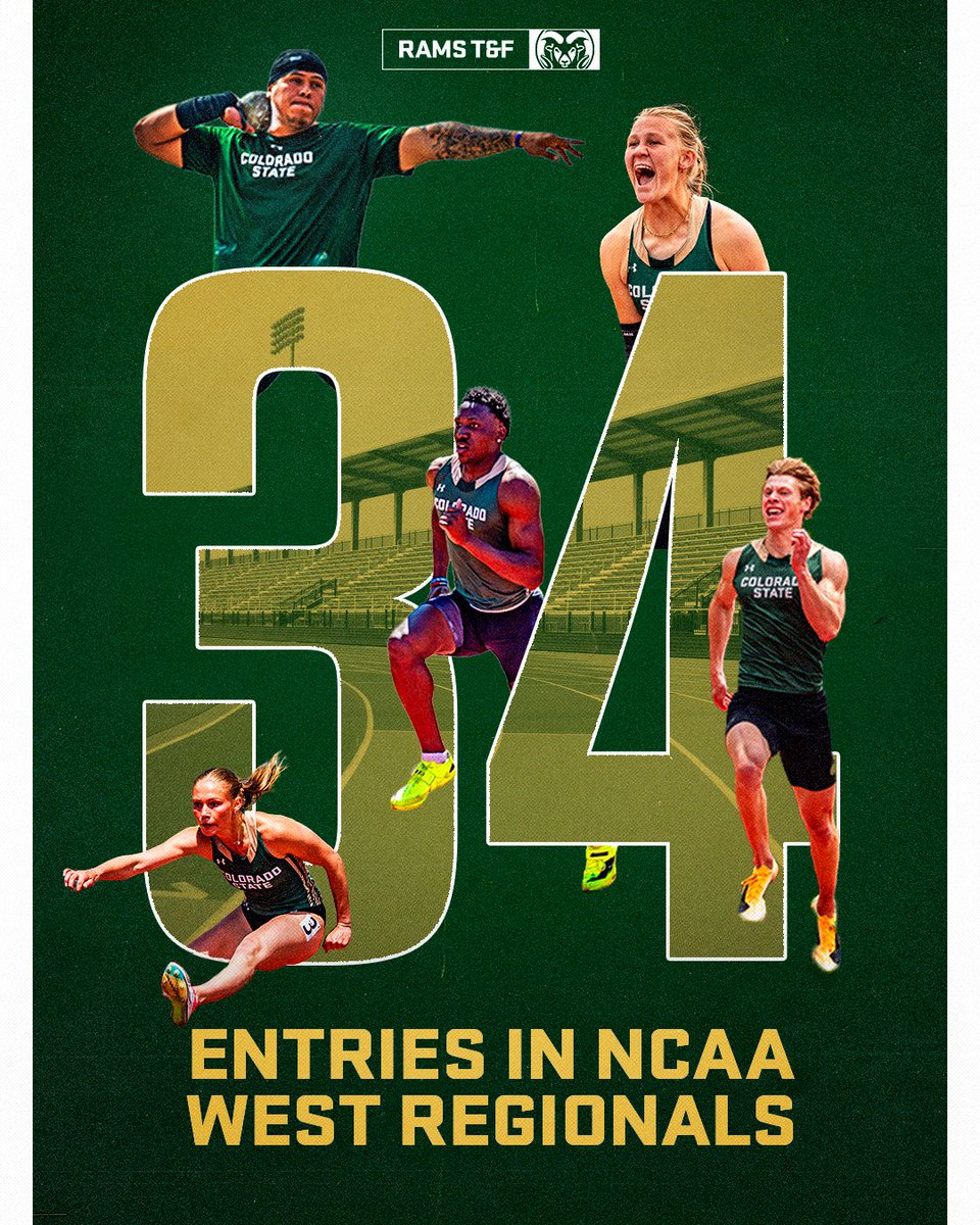 CSUTrackFieldXC's tweet photo. Tickets Punched 🎟️

We're bringing a whole crew of Rams to next week's NCAA West Regional 🐏

📝https://t.co/1FqazHtfRV

#Relentless x #CSURams https://t.co/2RkgvzkiE8