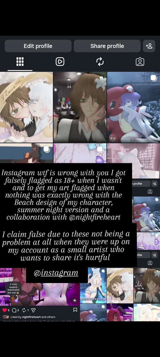 EepyPika_Chaaan's tweet photo. I am very disappointed @instagram I got flagged as 18+ on my art account which forced me to take down art I has done of my character and her art that include the beach one, the night one with Japanese and the collab with @Fireheartyoru for very late Easter please read the picture https://t.co/Yvw5PF4K7e