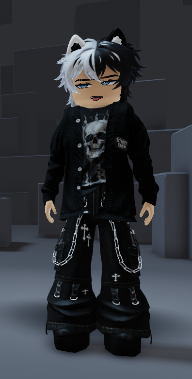 DrakeosVr's tweet photo. Say HELLO to my new Roblox Avi and yes almost look like my VTube model but need's white/black wolf ears but hard to find but if your an UGC creator hit me up #roblox https://t.co/frJi3CAQwj
