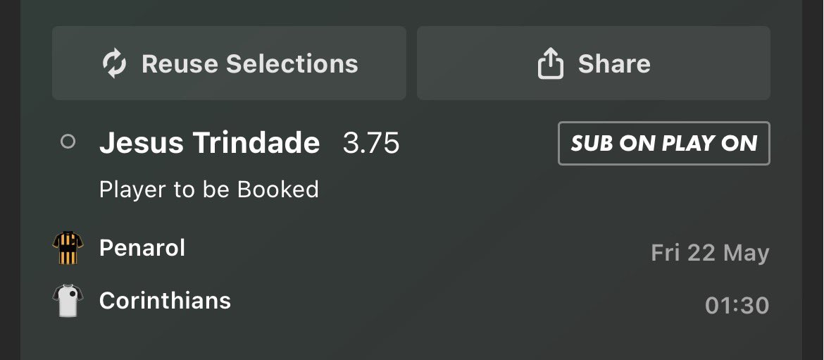 TheCardsChef's tweet photo. 🇺🇾 Penarol v Corinthians 🇧🇷

1U single, 0.5U double, 0.25u treble https://t.co/BxWe3ZNdh7