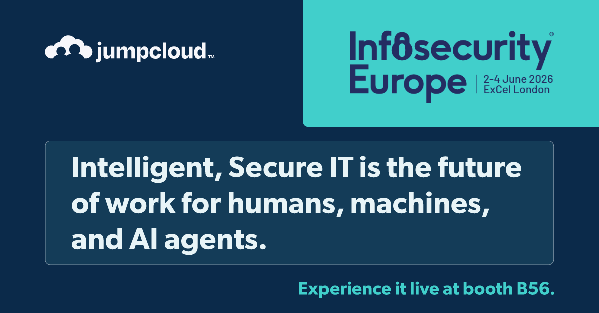 JumpCloud's tweet photo. Traditional IT stacks were not built for AI agents. Governing them doesn't have to mean stacking another tool onto your legacy infrastructure.

We handle every identity: human, machine, and AI, in one platform. See it in action at booth B56.

Find more: https://t.co/Lsue94gEFB https://t.co/WQBPjnkYF4